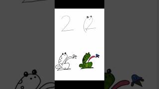 Drawing a Frog from Number 2! ✨ Easy Step-by-Step Art Tutorial#art #drawing #viral #frog #shorts
