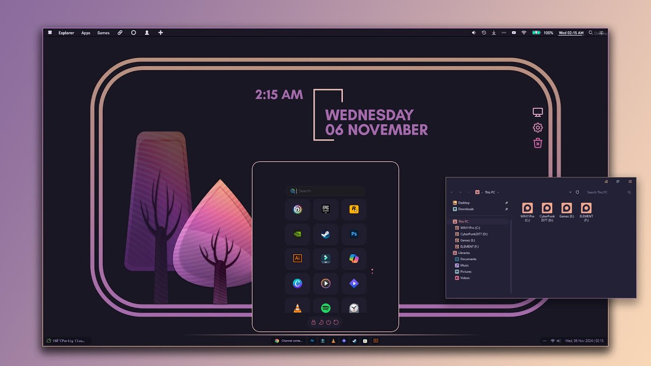 I REVOLUTIONIZED Windows 11 with Rose-Pine TaskBar and Start Menu!