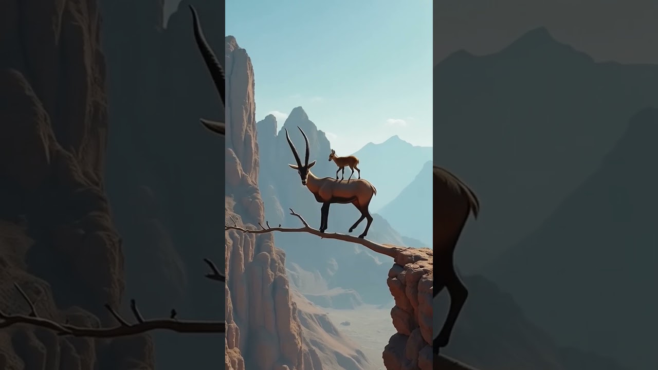 Goat and Baby Defy Death on Cliff Edge!