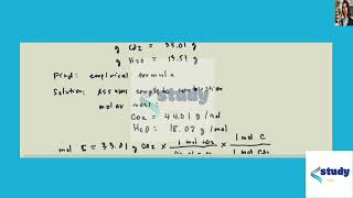 Combustion analysis of a hydrocarbon produced 33.01 g CO2 and 13.51 g H2O. Calculate the empirical f