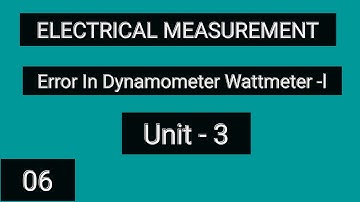 Error In Dynamometer Wattmeter - I