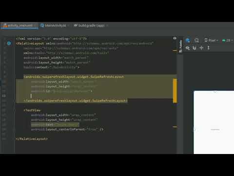 Swipe down to refresh page in Android Studio Tutorial technology eng Android apps development