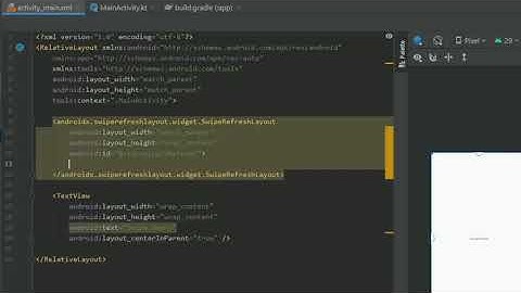 Swipe down to refresh page in Android Studio Tutorial technology eng Android apps development