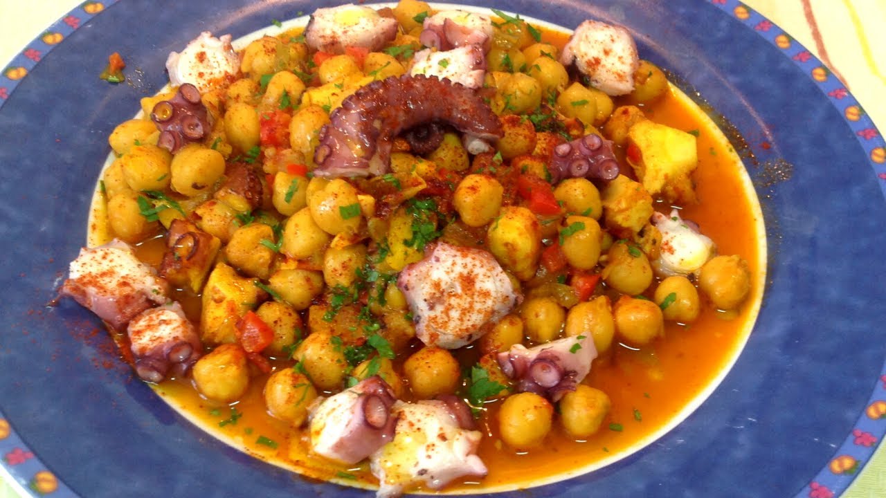 GARBANZOS CON PULPO | Recetas de Cocina