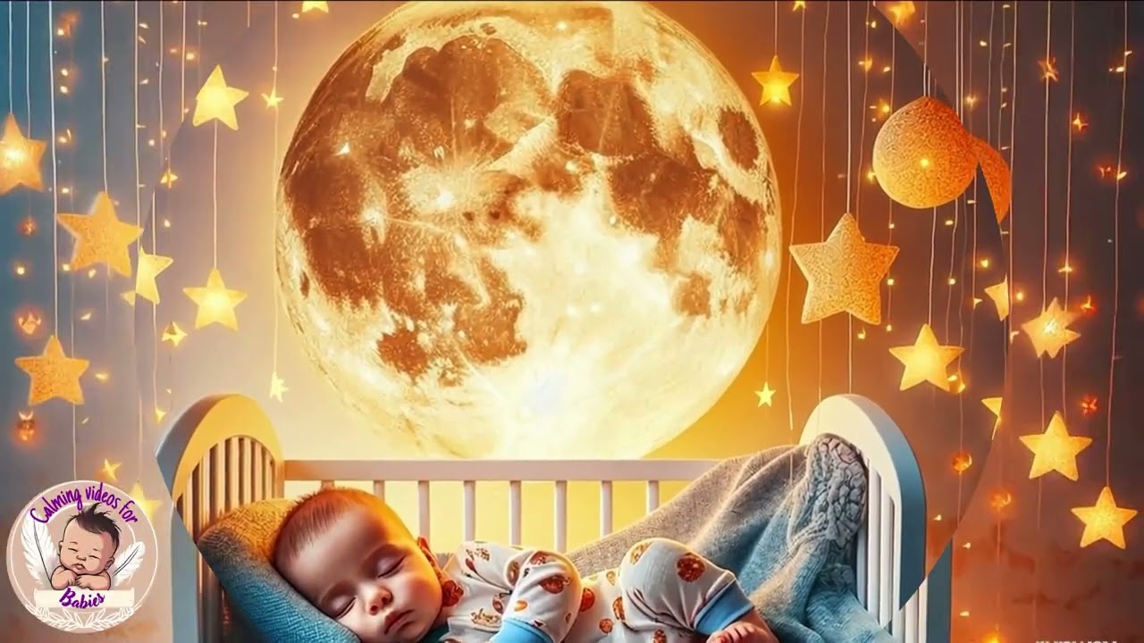 Dreamy Lullaby: Baby Sleeps Under Moonlight and Starry Sky🌟