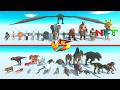 Ranged Team vs Bite Team - Animal Revolt Battle Simulator