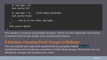 Efficiently Grouping NLCD Classifications in NetLogo for Streamlined Code