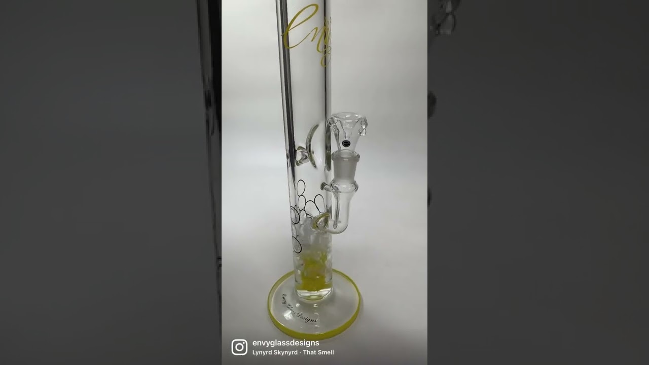 50x7mm Yellow Crayola Pop Rocks Tube 16” 18mm Natural Joint www.EnvyGlassDesigns.com