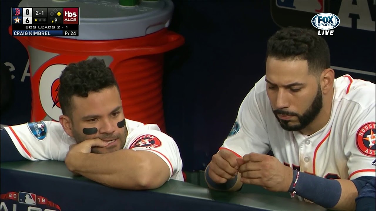 2018 ALCS Game 4  紅襪 vs  太空人 FOX體育台 三個外野手救了總教練