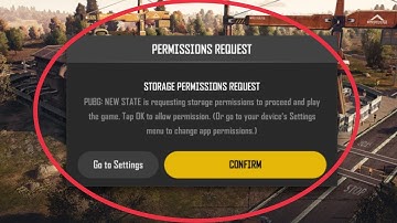 PUBG NEW STATE Fix Storage Permission Request | permission to proceed & play game error issue solve