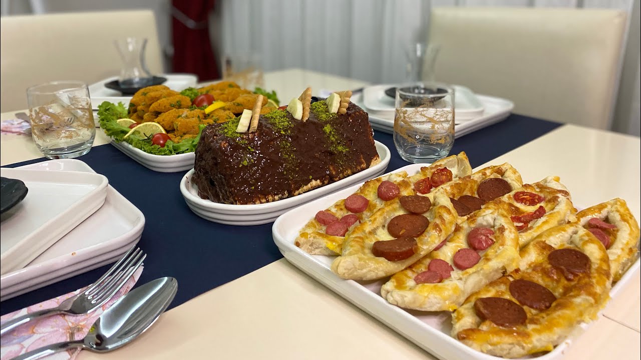 Çay Sofrası Tarifleri/Kolay Mercimek Köftesi/Milföy Hamurundan Pratik Mini Pide/Muzlu Piramit Pasta✅