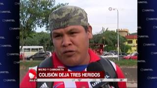 Un micro y un camión impacta en la Roca y Coronado y dejan tres heridos