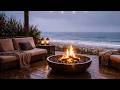 Beach Fire Pit at Night 🔥 Ocean Waves &amp; Cozy Sounds for Sleep and Relax (3 Hours)