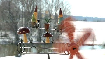 Spinning Gnome Whirligig on a Stake - Plow & Hearth