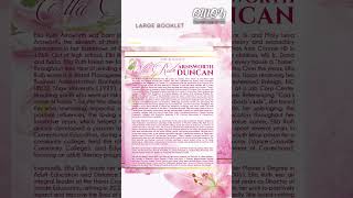 Ella Ruth Duncan Funeral Program Design - Large Booklet