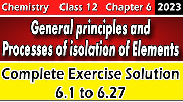 Class 12 Chemistry Chapter 6 Metallurgy Exercise Solution 2023