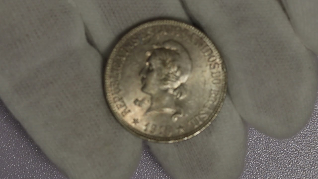 Moeda Do Brasil: 1000 Réis 1910 - Flor de Cunho  - Prata