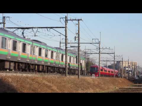 JR宇都宮線E231系ヒガハス通過　その反対側には…？