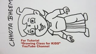 How to Draw- Cute CHHOTA BHEEM Cartoon Step by Step Tutorial for Kids