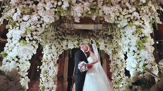 Groom Cries seeing his Bride under the Chuppah for first look The Plaza New York City Jewish Wedding