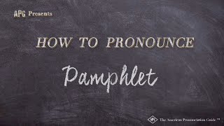 How to Pronounce Pamphlet (Real Life Examples!)