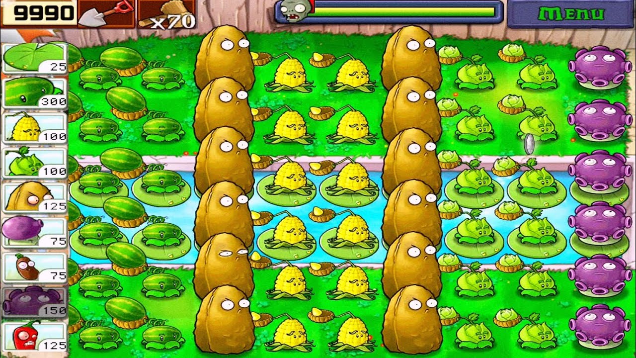 MELON + KERNEL PULT + CABBAGE PULT VS ZOMBIES | LAST STAND ENDLESS | PLANTS VS ZOMBIES FULL HD 1080P