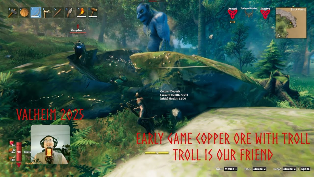 Valheim 2025 - How to farm Copper Ore in early game with the help from Troll (No pickaxe required)