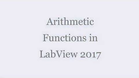 LabView Arithmetic Functions