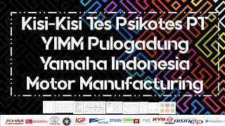 KISI KISI PSIKOTES PT YIMM PULOGADUNG YAMAHA INDONESIA MOTOR MANUFACTURING (DES 2023)