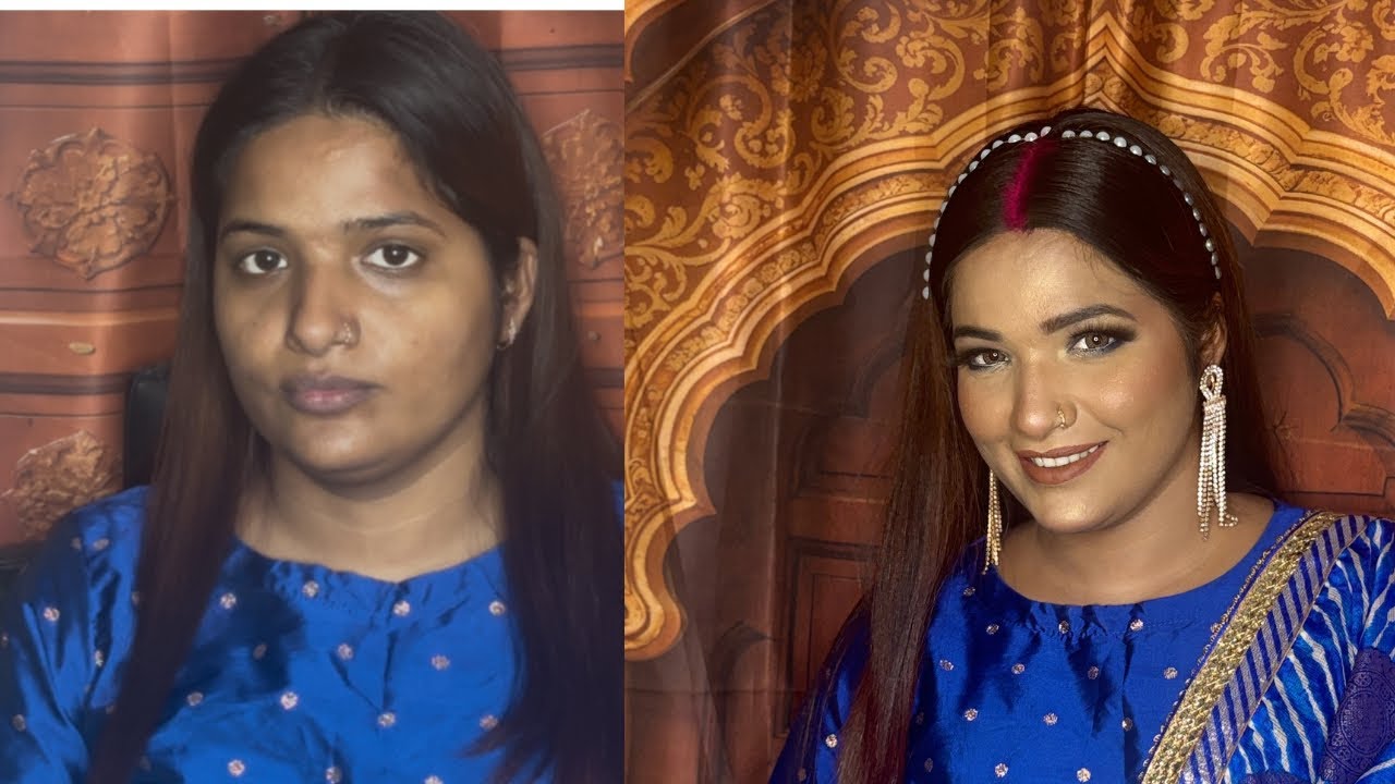 Halo eye makeup 💄 dusky skin makeup ￼ tutorial step-by-step