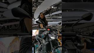 Beautiful Model on a Yamaha Superbike at EICMA 🔥🏍️