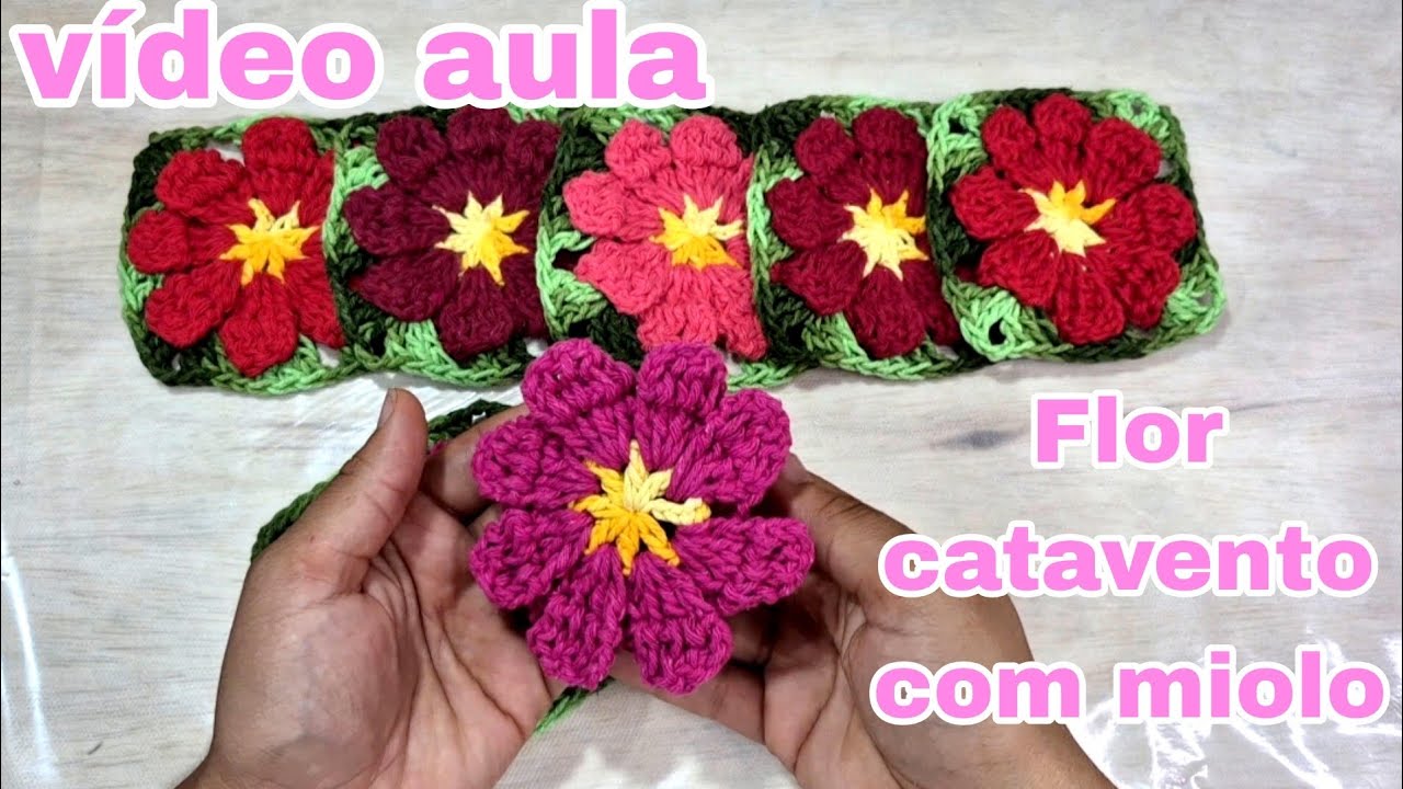 🌸Flor catavento com miolo/ vídeo aula 