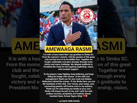 RASMI Kocha Fadlu Awaaga Simba Asanteni Simba