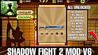 SHADOW FIGHT 2 - NEW MOD HACK V6 ALL BOSS & SKILLS | BY TIAGO GAMEPLAY