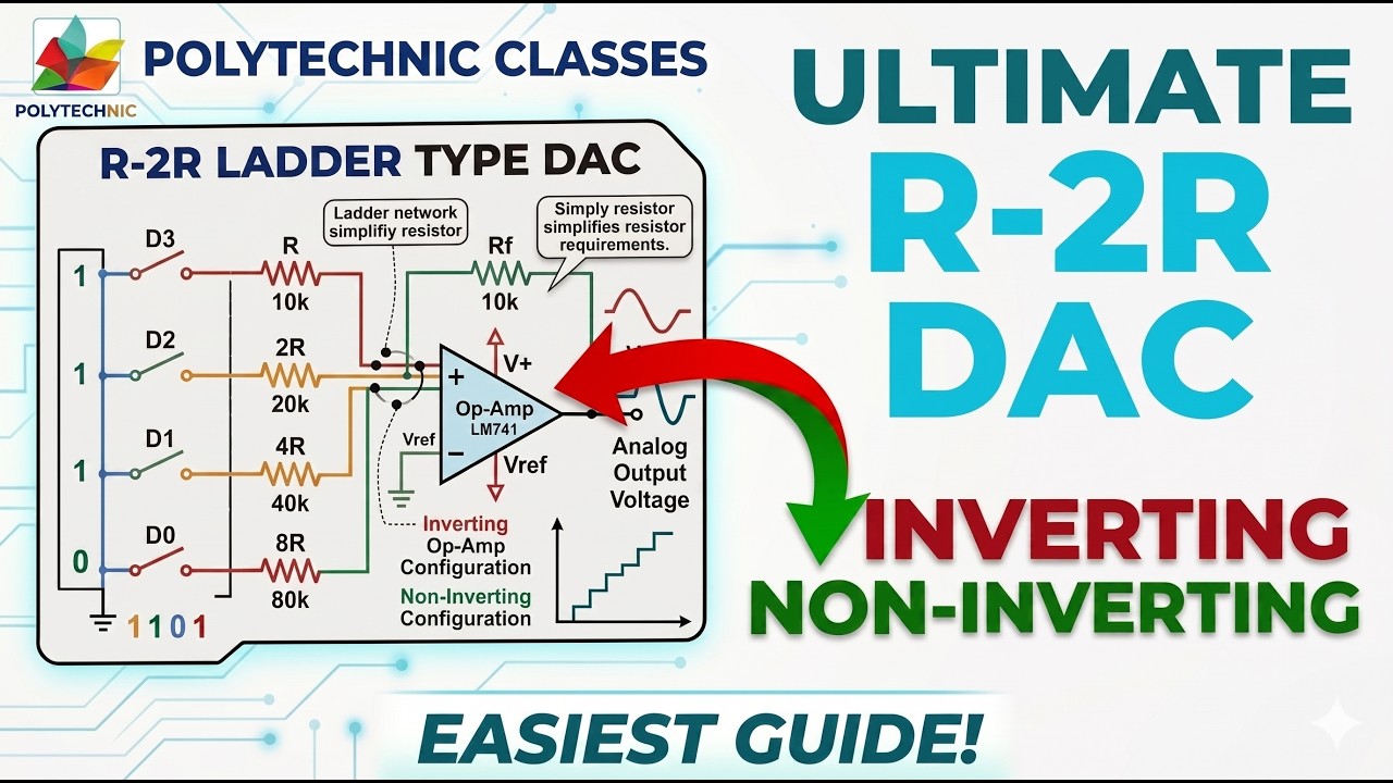 R-2R Ladder DAC Explained | Inverting & Non-Inverting DAC | Easy for ...