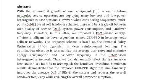 An Intelligent Energy Efficient Handover Scheme Based on CoMP for Heterogeneous Network