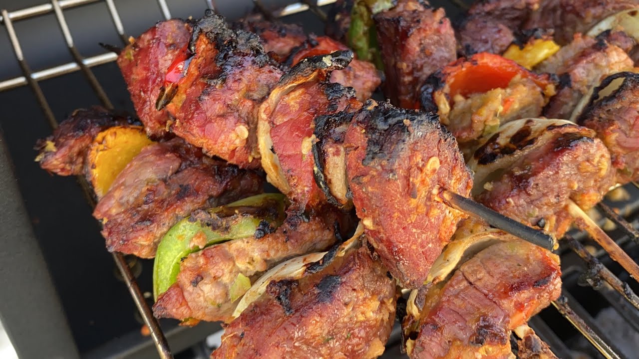 Liberian roasted meat on the stick and grilled chicken - YouTube