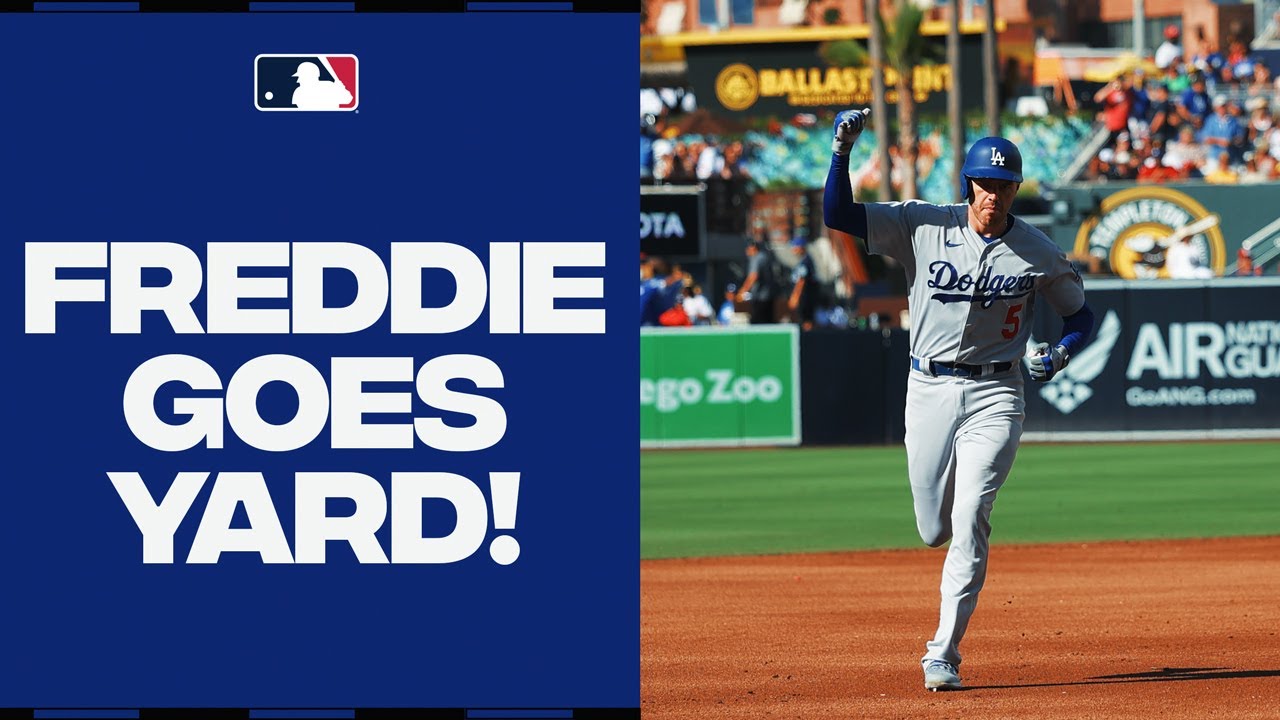 Freddie Freeman BLASTS a 3-run shot for the Los Angeles Dodgers!