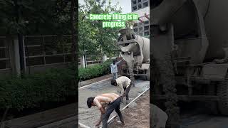 Society road construction is in progress | Concrete filling is in  #concreteworks #pouringconcrete