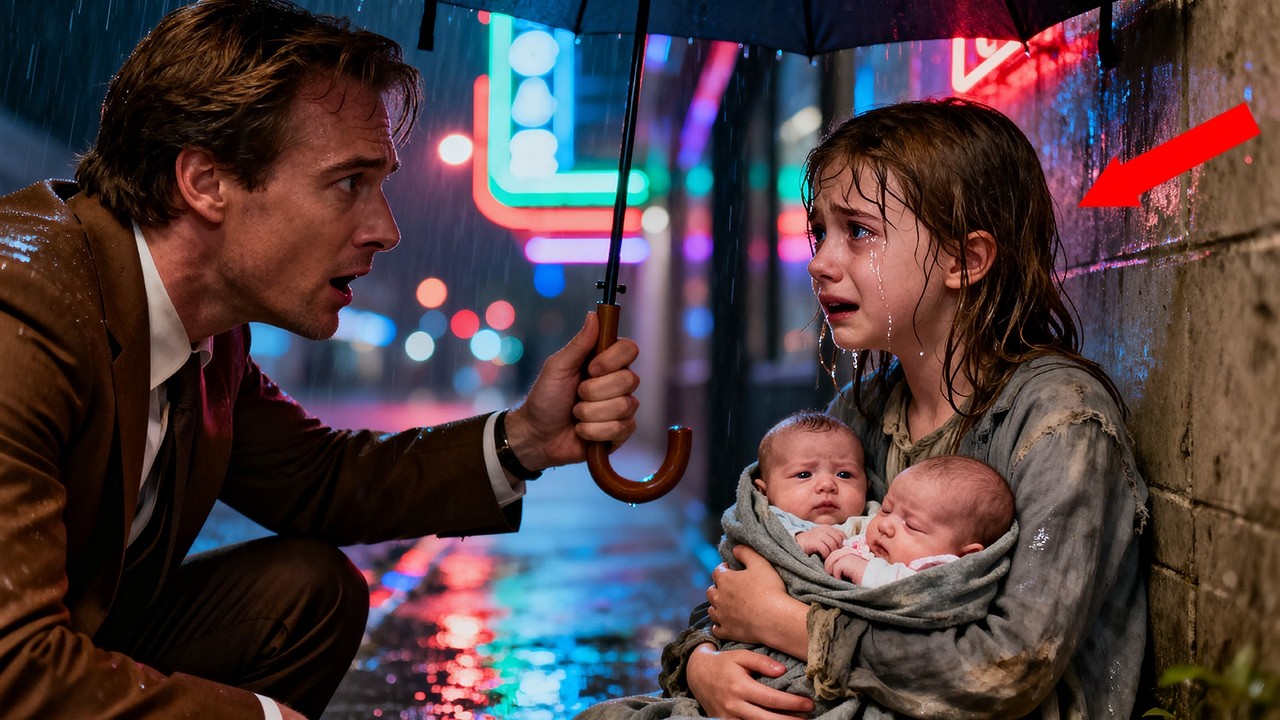 A Millionaire Found a Shivering Girl in the Rain — When He Lifted Her Coat, He Froze...