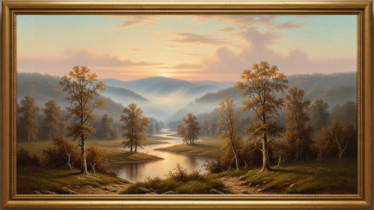 Muted Tones Valley View  Classical Art for Home Ambience