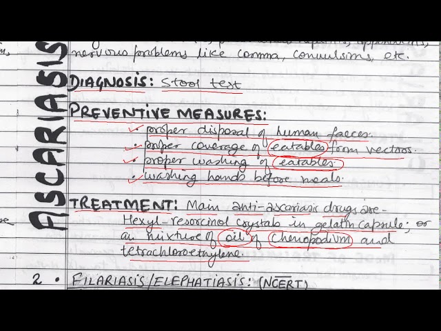 11 Human Health & Diseases - Amoebiasis, Filariasis & Ringworm - Helminthic & Fungal Diseases