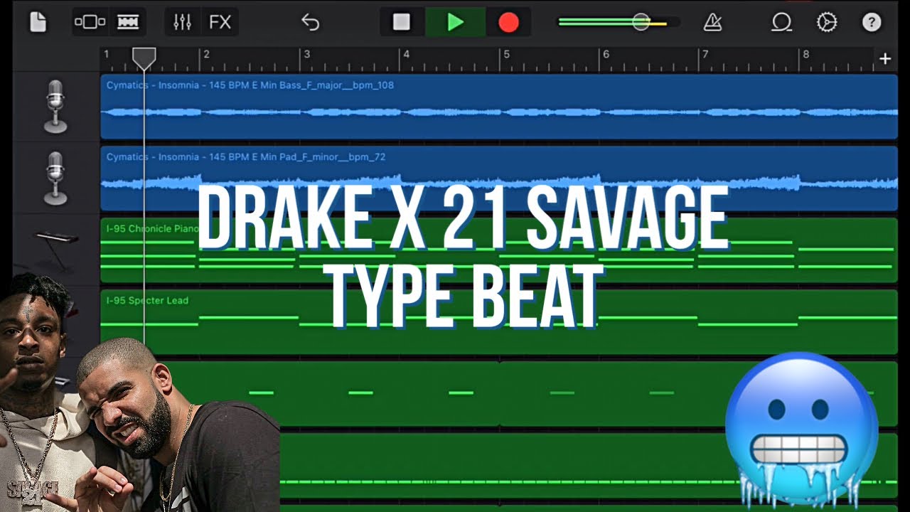 How to make a Dark TRAP BEAT for Drake & 21 Savage, GarageBandIOS Edition!🔥🔥🔥