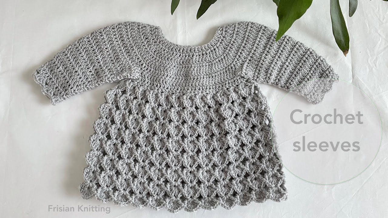 Crochet baby dress Sleeves  (9 - 12 months)  Luna sleeves