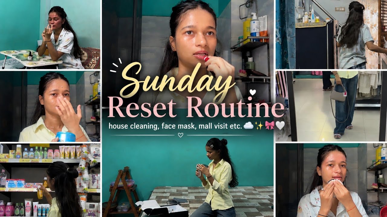 Sunday Reset Morning Routine| Cleaning, Facemask, Mall Visit & Weekly Prep🌤️🧸🛁🛺#morningroutine 