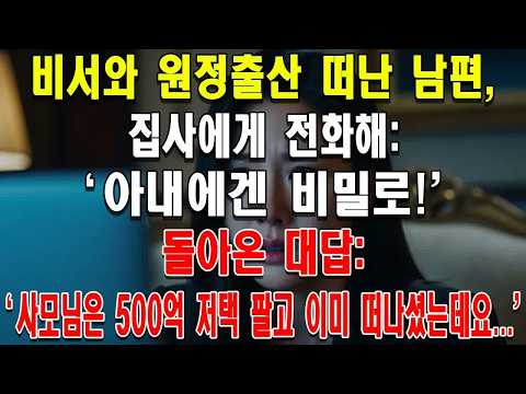비서와 원정출산 떠난 남편, 집사에게 전화해： '아내에겐 비밀로!' 돌아온 대답： '사모님은 500억 저택 팔고 이미 떠나셨는데요   '