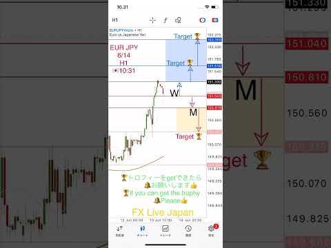 EUR JPY 🇪🇺🇯🇵ユーロ円6/14 予想 & Target 🏆