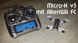 Carbon Micro-H V3 mit AlienWii - Testflug in der Tiefgarage