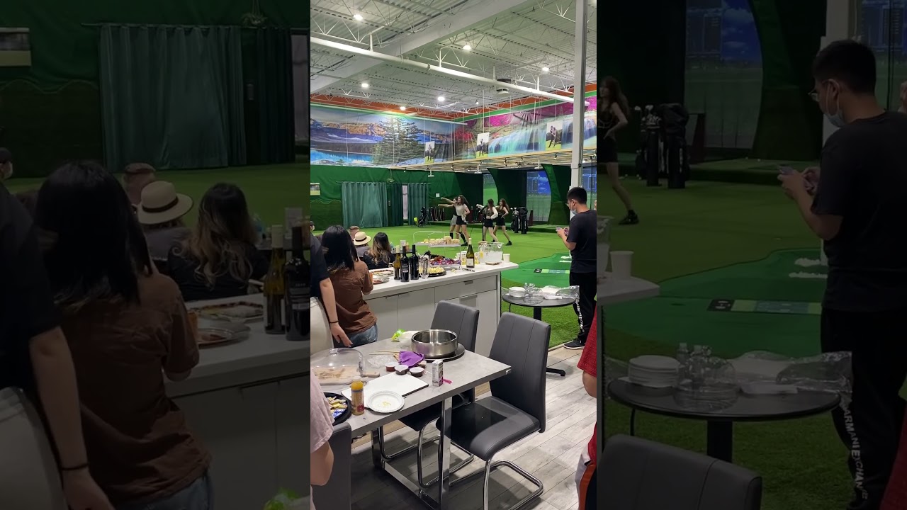 Indoor golf centre dancing