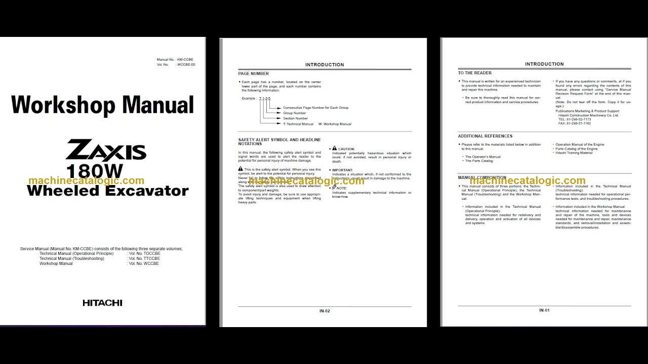 Hitachi ZX180W Technical and Workshop Manual